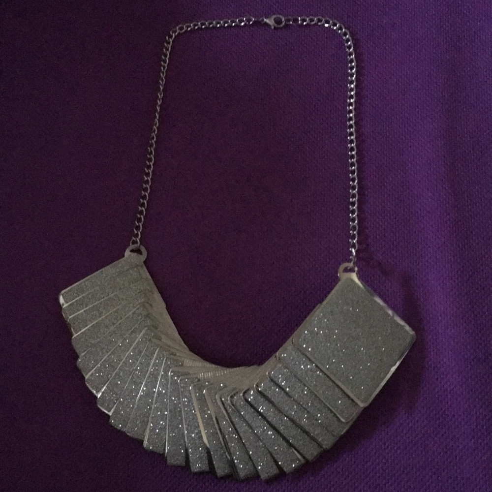 Silver glitter necklace